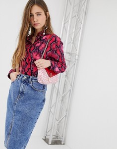 Блузка с неоновым змеиным принтом Bershka - Мульти