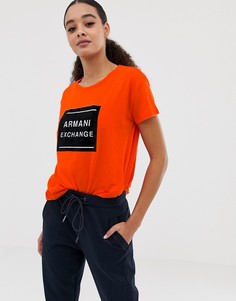 Футболка с логотипом Armani Exchange - Красный