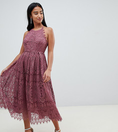 Кружевное платье миди для выпускного с фигурными краями ASOS DESIGN - Фиолетовый