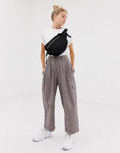 Фактурные брюки с широкими штанинами ASOS DESIGN - Коричневый