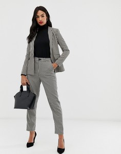 Комбинируемые облегающие брюки с узором гусиная лапка Fashion Union - Мульти