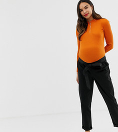 Повседневные брюки с поясом ASOS DESIGN Maternity - Черный