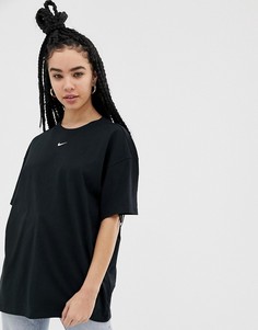 Черная oversize-футболка бойфренда Nike - Черный