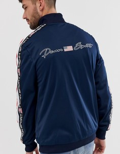 Темно-синяя спортивная куртка с полосами по бокам Penn Sport - Темно-синий