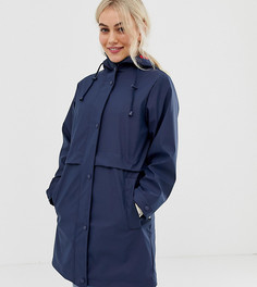 Дождевик на подкладке в клетку с начесом ASOS DESIGN Petite - Синий