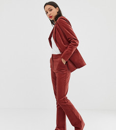 Бархатные узкие брюки клеш ASOS DESIGN Tall - Розовый