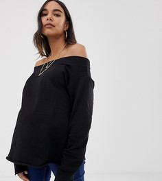 Черный свитшот с открытыми плечами и необработанными краями ASOS DESIGN Maternity - Черный
