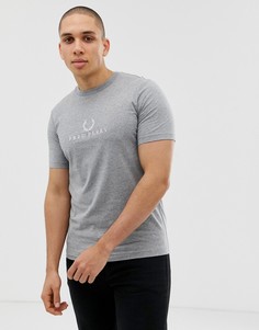 Серая футболка с вышитым логотипом Fred Perry - Серый