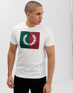 Белая футболка колор блок Fred Perry - Белый