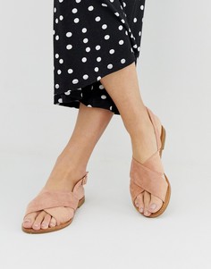 Светло-розовые сандалии с перекрестными ремешками Glamorous - Бежевый