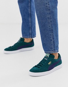 Зеленые замшевые кроссовки Puma Classic - Зеленый