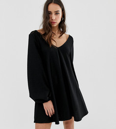 Эксклюзивное свободное платье мини ASOS DESIGN Tall - Черный