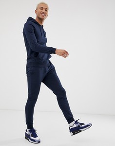 Темно-синий обтягивающий спортивный костюм (худи/джоггеры) ASOS DESIGN - Темно-синий