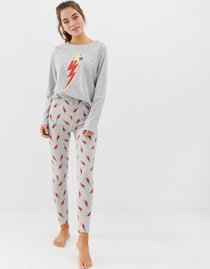 Трикотажные пижамные леггинсы ASOS DESIGN mix & match - Серый
