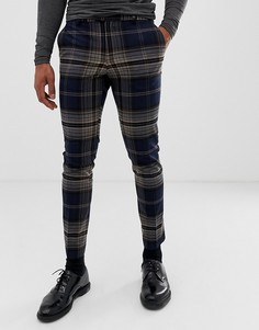 Строгие брюки скинни в крупную клетку River Island - Темно-синий