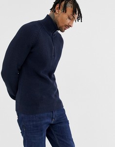 Темно-синий джемпер с молнией до груди BOSS Karby - Темно-синий