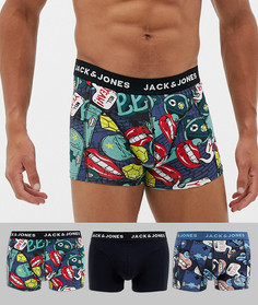 Набор из 3 боксеров-брифов с принтом Jack & Jones - Мульти