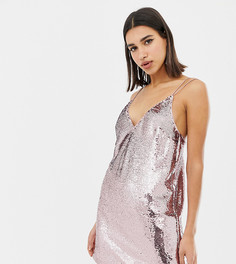 Платье мини с пайетками ASOS DESIGN - Розовый