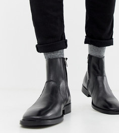 Черные кожаные ботинки челси в стиле вестерн на кубинском каблуке ASOS DESIGN - Черный