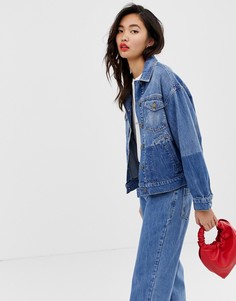 Комбинируемая oversize-куртка из органического и переработанного хлопка с оригинальным дизайном Iden Denim - Синий