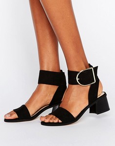Сандалии на блочном каблуке с пряжкой River Island - Черный