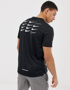 Черная футболка с принтом Nike Running Dry Miler - Черный
