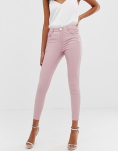 Розовые зауженные джинсы с покрытием Lipsy - Кремовый
