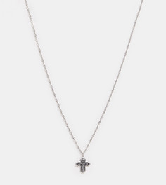 Ожерелье-цепочка с подвеской-крестом Reclaimed Vintage inspired эксклюзивно для ASOS - Серебряный