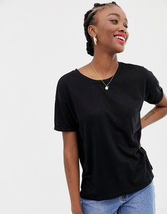 Черная футболка с кружевной отделкой сзади JDY - Черный