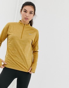 Золотистый топ с молнией Nike Running Pacer - Золотой