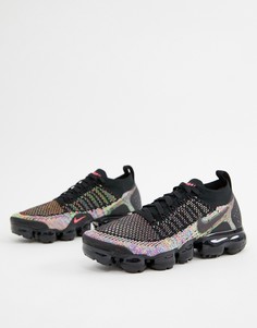 Черно-синие кроссовки Nike Running Vapormax Flyknit - Черный