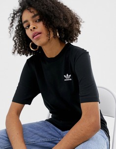Черная футболка с небольшим логотипом adidas Originals Essential - Черный
