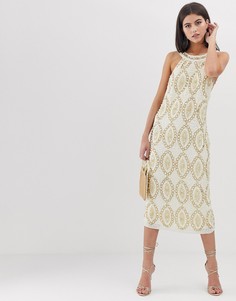Платье миди с халтером, кристаллами и пайетками ASOS EDITION - Мульти