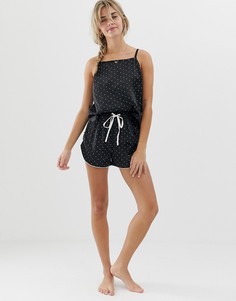 Атласные пижамные шорты ASOS DESIGN - Черный