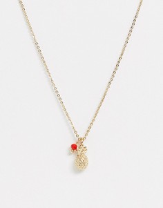 Ожерелье с подвеской ананас Miss Selfridge - Золотой