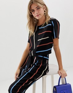 Комбинируемая футболка в полоску Miss Selfridge - Черный