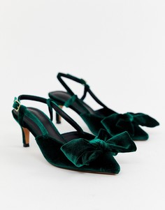 Туфли на каблуке с бантиками ASOS DESIGN Sherry - Зеленый