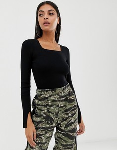 Кроп-топ в рубчик Missguided - Черный