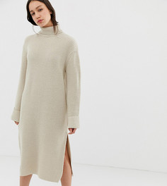 Платье макси с разрезами по бокам ASOS DESIGN Tall - Светло-бежевый