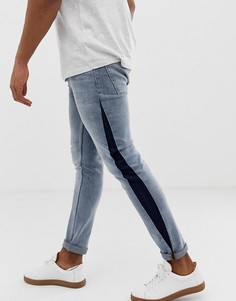 Голубые джинсы скинни с полосками ASOS DESIGN - Синий