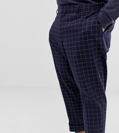 Сине-белые зауженные брюки в клетку ASOS DESIGN Plus - Темно-синий