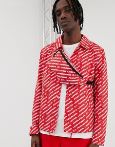 Красная сумка-кошелек на пояс с принтом lover ASOS DESIGN - Красный