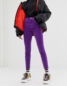 Фиолетовые джинсы скинни с завышенной талией и эффектом кислотной стирки ASOS DESIGN - Фиолетовый