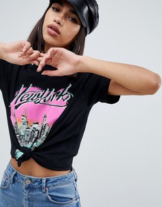 Футболка с принтом Нью-Йорка ASOS DESIGN - Черный