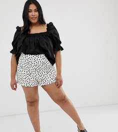 Шорты-кюлоты с монохромным узором в горошек ASOS DESIGN Curve - Черный