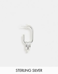 Серебряные серьги-кольца ASOS DESIGN - Серебряный