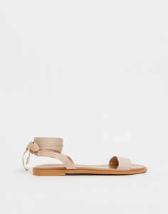 Сандалии с завязками ASOS DESIGN Flawless - Бежевый