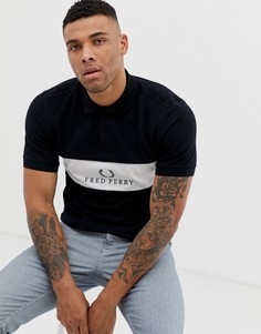 Черное поло с логотипом Fred Perry - Черный