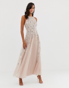 Платье макси с вышивкой ASOS DESIGN - Мульти