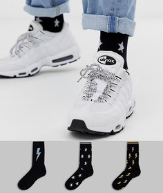 3 пары носков с блестками ASOS DESIGN - Черный